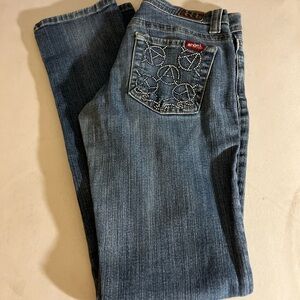 Angel Women's Blue Jeans with Embellished Pocket